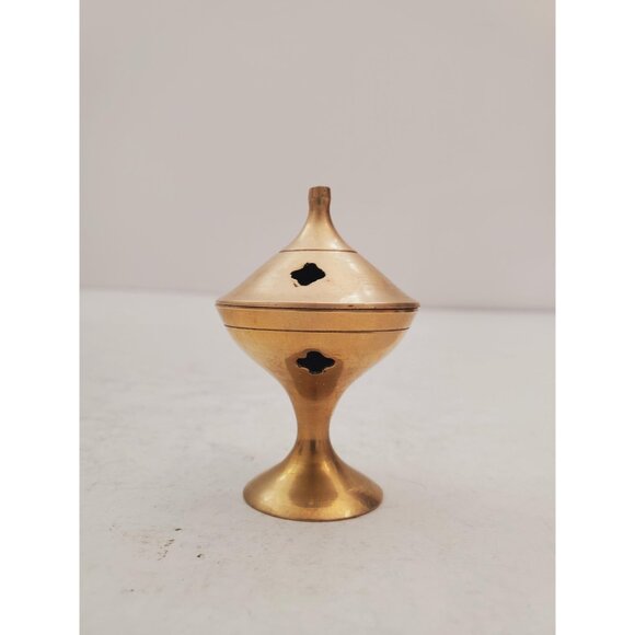 Vintage Brass Stick/Cone Incense Burner small burner with lid, made in i… - Picture 2 of 9
